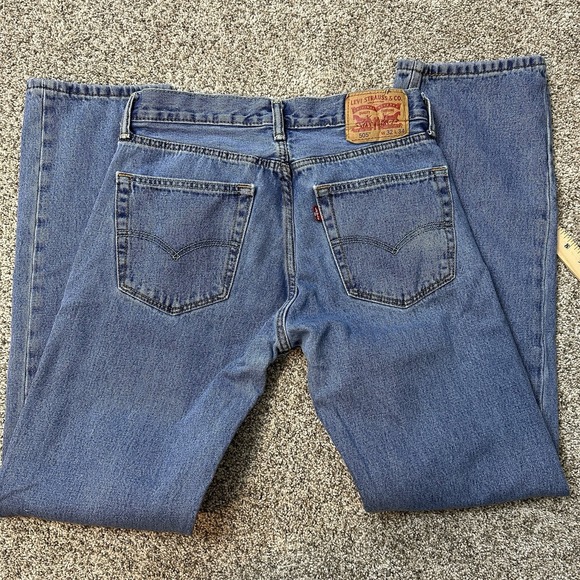Levis 505 Jeans Mens 32x34 Straight Leg Blue Medium Wash Denim Modern - Picture 11 of 13